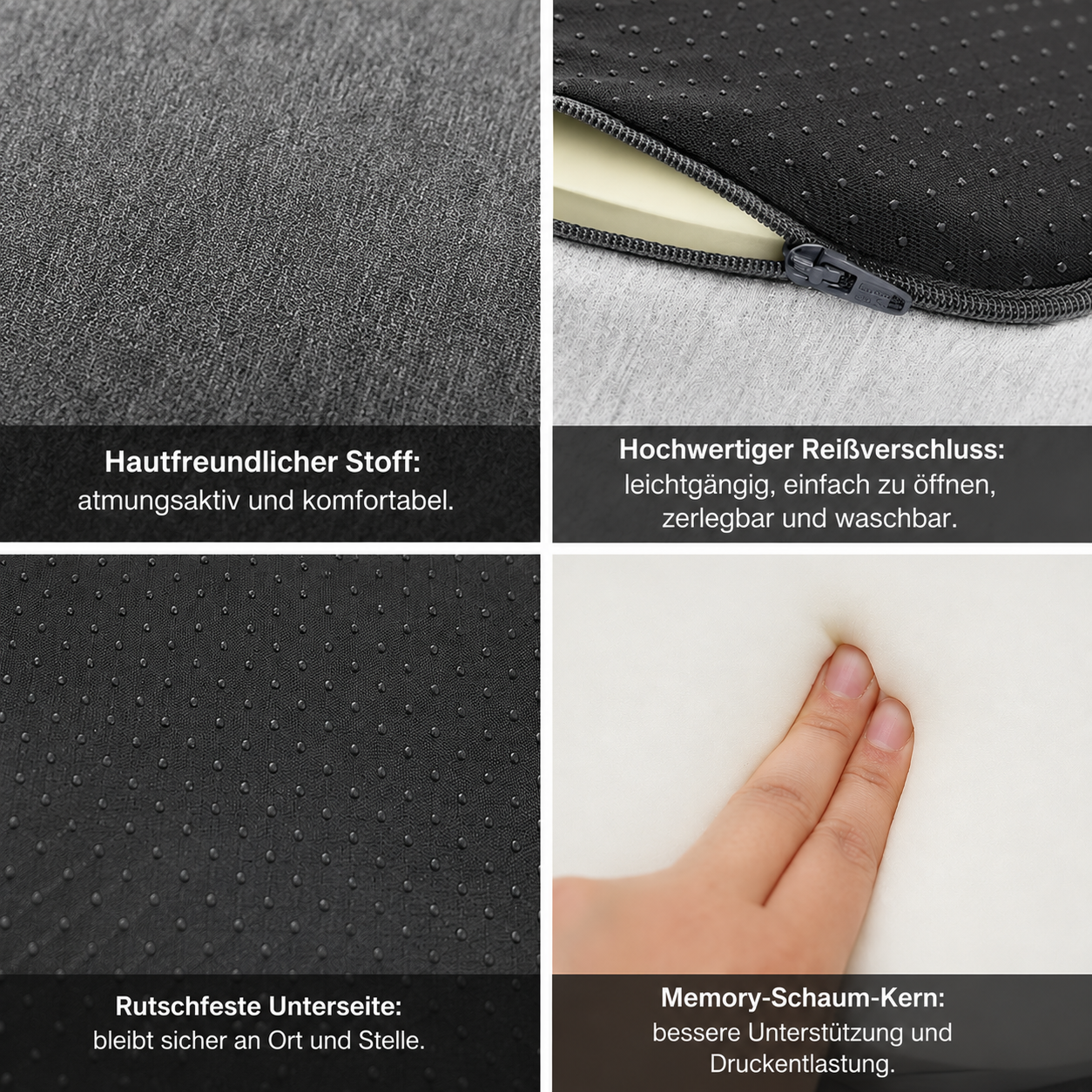 Thermira Sitzkissen Material- und Verarbeitungsdetails